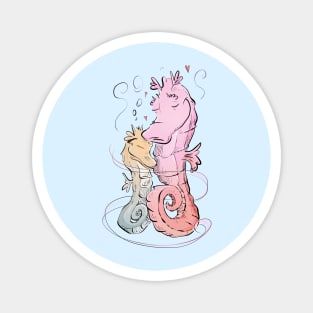 Seahorse Hugs (Color) Magnet